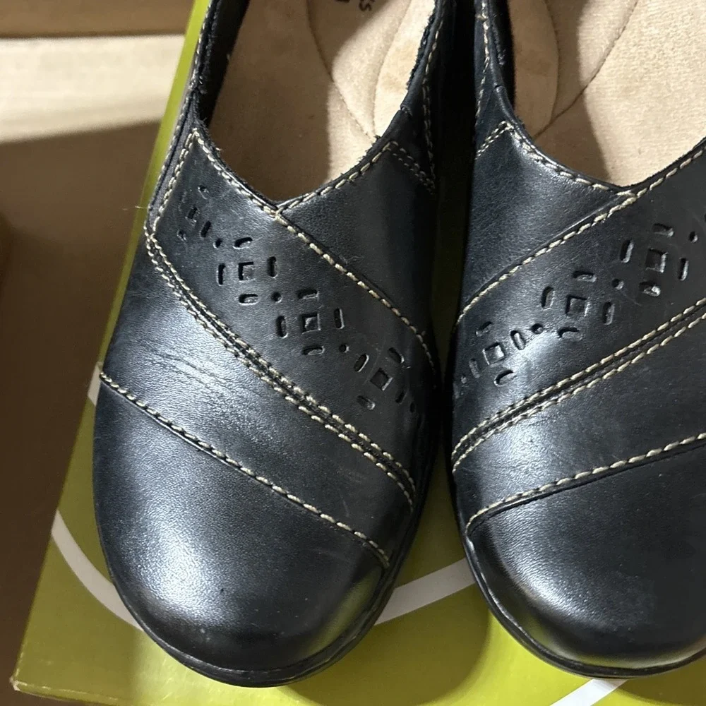 Clarks Evianna Fig4 Women's Casual Comfort Slip On Loafers Shoes Size 7.5M Blk‎
